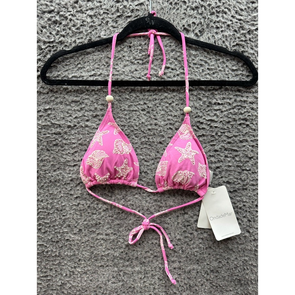 NWT Ondademar Beaded Halter Neck Top Bikini Pink Girls/Teens Size 10‎